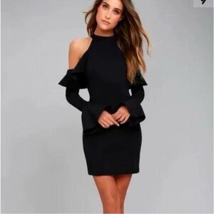FREE PEOPLE Black Sweet Talk Cold Shoulder Dress Small S